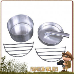 Set Cuisson LARGE Kelly Kettle acier inox pour bouilloire réchaud bois Kelly Kettle, pot, poêle, grill set vaisselle bushcraft