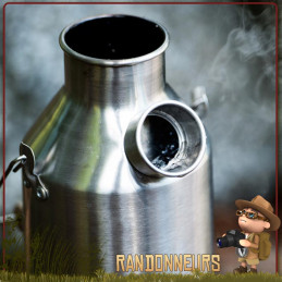 Bouilloire Réchaud Bois Bushcraft, BaseCamp Kettle Inox de 1.6 Litres KellyKettle réchaud bushcraft survie nature