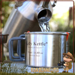 Bouilloire Réchaud Bois Bushcraft, Scout Kettle aluminium de 1.2 Litres KellyKettle pour bouillir de l'eau au feu de bois