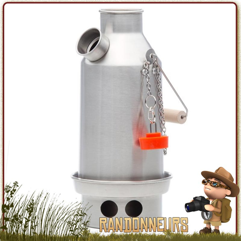 Bouilloire Bushcraft, Trekker Kettle aluminium de 0.6 Litres Kelly Kettle réchaud bushcraft survie nature de randonnée