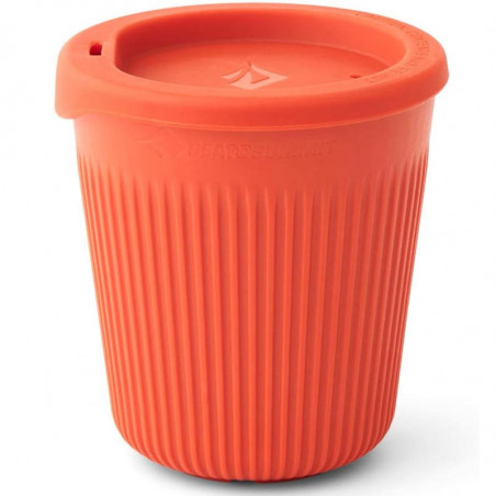 Tasse Sea to Summit Passage Cup 40 cl orange avec couvercle silicone pour camping et randonnée.