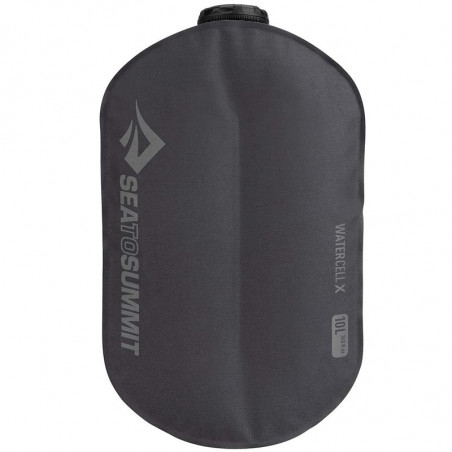 Réservoir souple Sea to Summit Watercell X 10 litres jerrican pliable eau potable pour trek et camping.