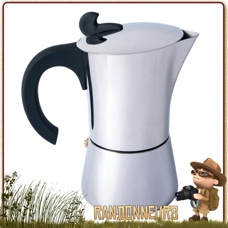 Cafetière réchaud en acier inoxydable, cafetière expresso de camping, cafetière  manuelle pour café exécutif, cappuccino ou latte, pot Moka - AliExpress