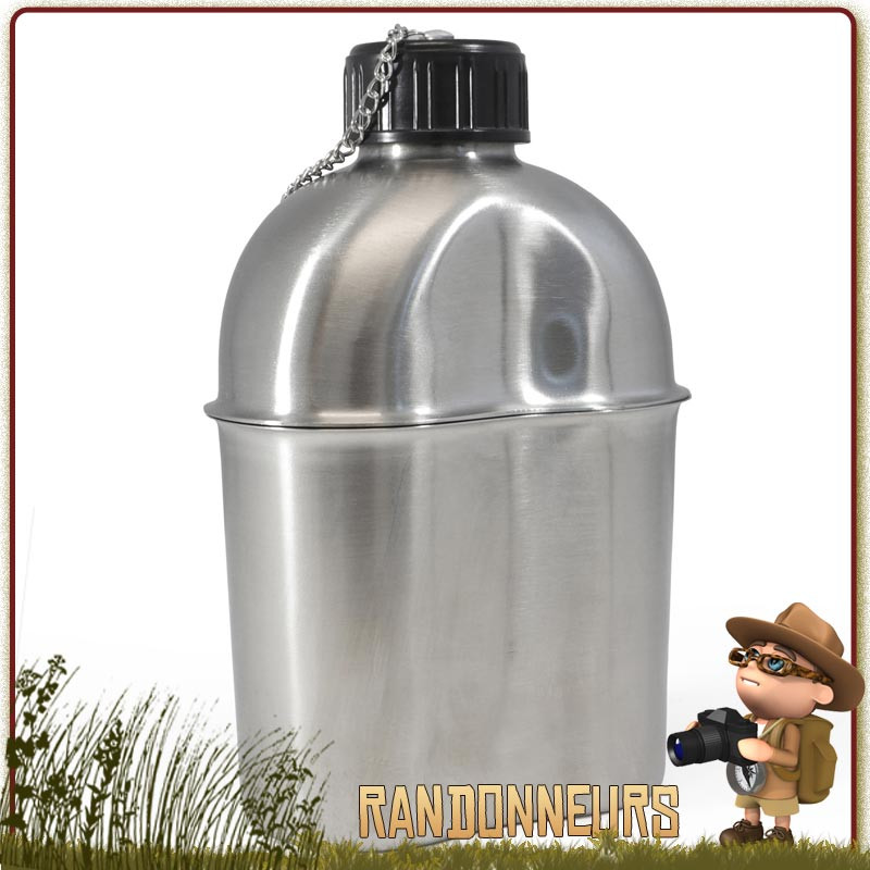 Gourde US en plastique avec quart et housse