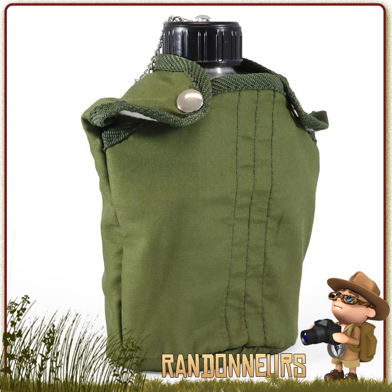 Pack Gourde US + Housse + Quart - Bivouac Militaire Outdoor - NEUF