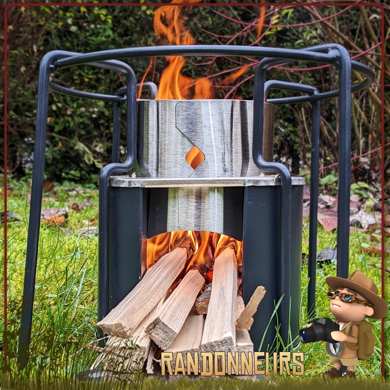 Poêle à Bois De Camp 'fusée' Docybuty, Pliable Et Portable Pour Cuisiner En Extérieur, Taille M
