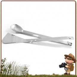 Spatule 3 en 1 Origin Outdoors pour la barbecue et la cuisine bushcraft au feu de bois