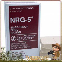 Ration Alimentaire longue conservation de Survie NRJ5 compacte 2300 kcal pour subvenir en situation de survie