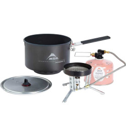 msr windburner group system, kit de cuisson complet pour les groupes de randonneurs en bivouac