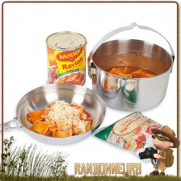 popote acier Inoxydable 1 litre Tatonka ensemble ingénieux avec casserole avec anse robuste, et un couvercle bivouac bushcraft