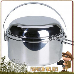 popote acier Inox 1.6 litre Tatonka avec casserole avec anse robuste, et un couvercle bivouac bushcraft camping