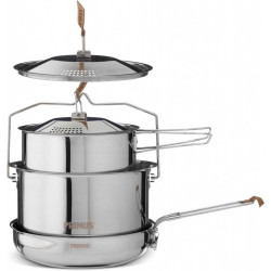 Set popote inox Primus CampFire Large 5 pièces casseroles poêle camping bushcraft