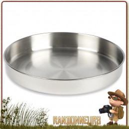 poêle casserole en inox robuste et pratique sera autant utile en tant que casserole, poêle, assiette bushcraft