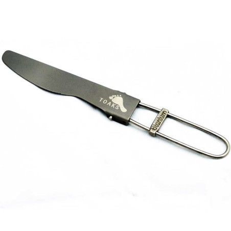 Couteau titane pliable Toaks lame dentelée randonnée bivouac ultralight