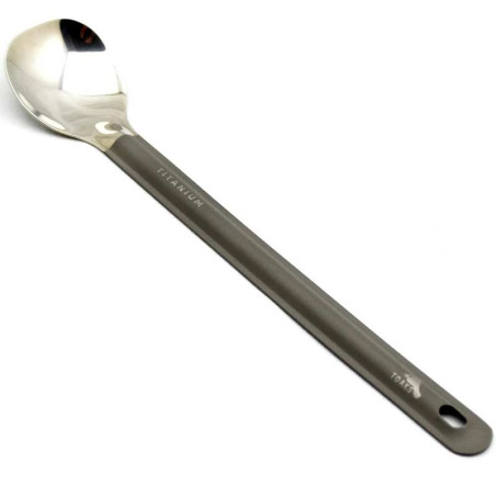 Cuillère titane long manche Toaks 22 cm randonnée repas lyophilisés bivouac
