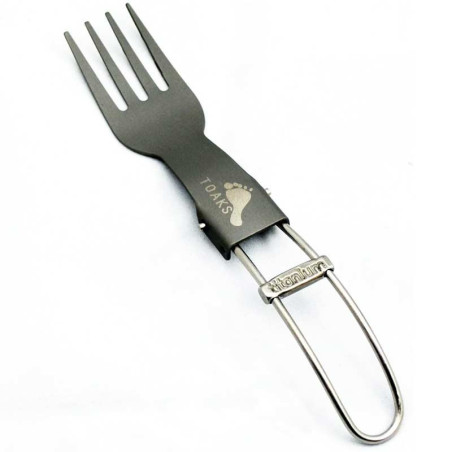 Fourchette titane pliable Toaks couvert ultraléger randonnée bivouac