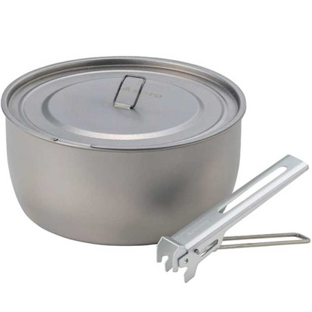 Popote titane SOTO Titanium Pot 1100 ultralight avec couvercle et pince pour randonnée et bivouac