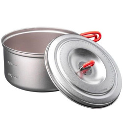 Popote Evernew Ti U.L. Pot 1300 ml titane ultraléger pour trek longue distance et randonnée légère