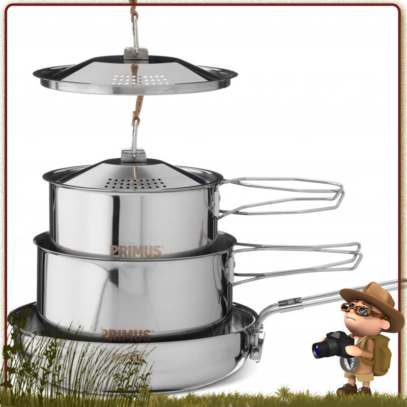 Popote Inox CampFire Small Primus Casserole Poêle couvercle passoire