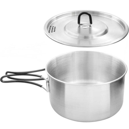 Popote inox Tatonka Kettle II 1,6 litre bushcraft bivouac feu de camp survie