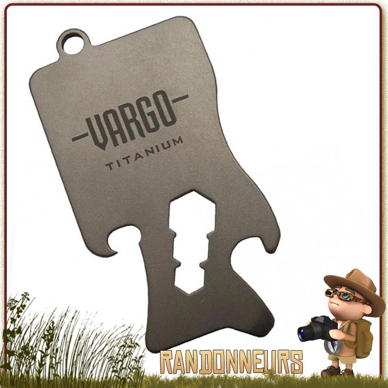 Porte Clé Titane MultiTool Vargo ustensile de cuisine camping léger