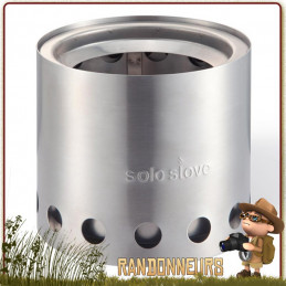 Réchaud à bois Solo Stove titan bushcraft inox double paroi très puissant grâce à son système de combustion des fumées