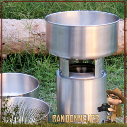 Réchaud à bois Solo Stove titan bushcraft inox double paroi très puissant grâce à son système de combustion des fumées