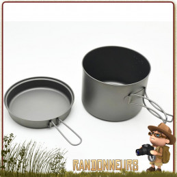 Popote Titane 1600ml Pot Toaks avec poêle pour la randonner léger bivouac  avec couvercle poêle bushcraft trekking