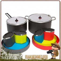 Set popote 4 personnes MSR, la Flex 4 System complète compacte ensemble vaisselle randonnée légère msr