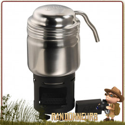 Set Cafetière Randonnée avec réchaud Esbit cafetière tout inox et d'un réchaud essence solide campement bushcraft léger