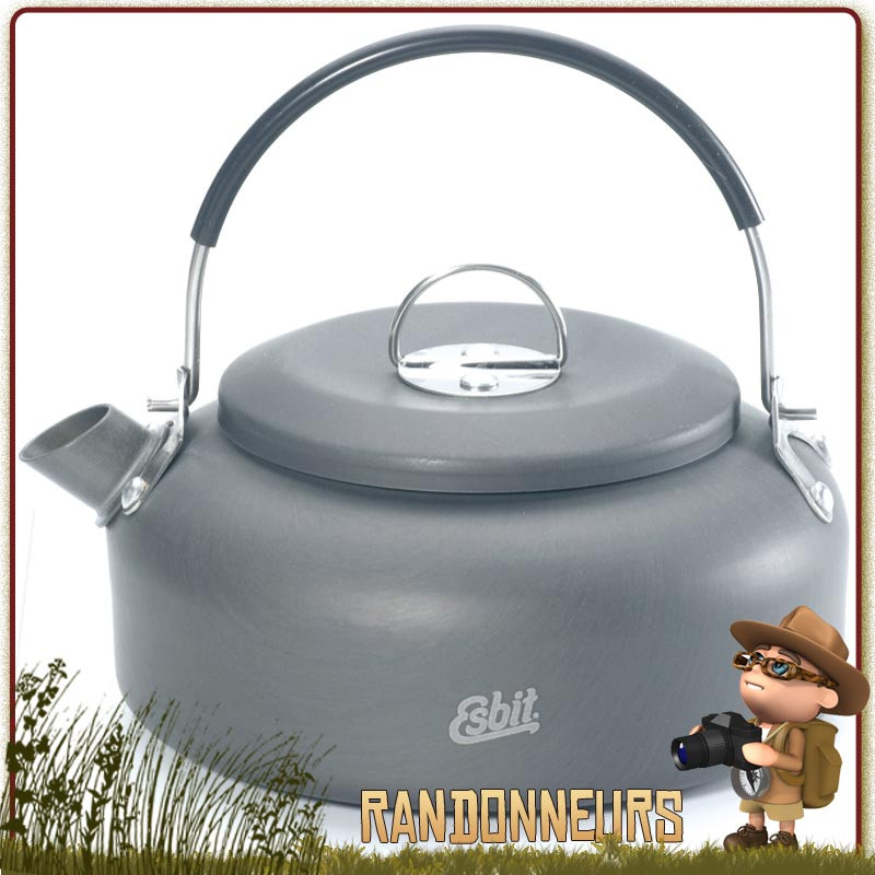 Bouilloire aluminium anodisé 60 cl 0.6 litres d'ESBIT adaptée à la randonnée légère, au bivouac léger Bushcraft