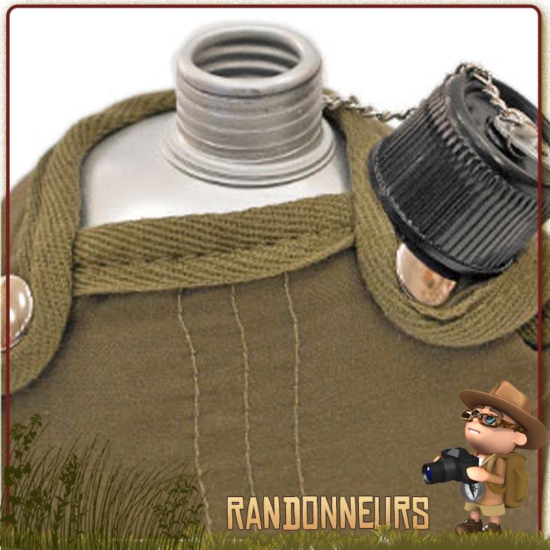 Gourde US et Housse avec Bandouli?re Vert Olive - l'eau Isol