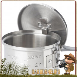 Popote Gamelle en acier inoxydable Esbit de 625 ml. Robuste et légère, ce pot inox Esbit est compact et robuste en bushcraft