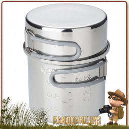 Pot en acier inoxydable Esbit de 1000 ml 100 cl. Robuste et légère, cette popote inox Esbit est compact et robuste en bushcraft