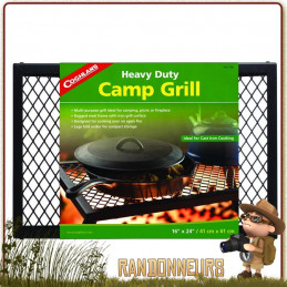 Grille de grill pour feu de camp bushcraft et nomade, le grill Heavy Duty Coghlan's est une grille ultra robuste
