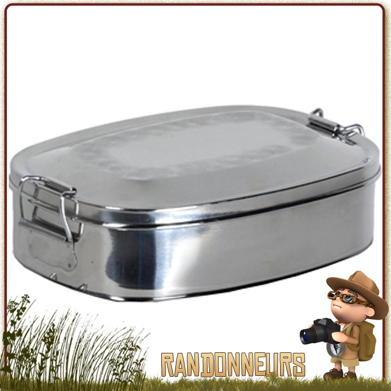 porte aliment lunch box acier inoxydable grand volume relags utilisable en gamelle bushcraft avec pince preneuse