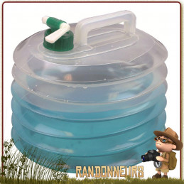 Jerrican accordéon plastique Eau Potable 10 Litres Highlander pour le camping et le stockage transport de l'eau