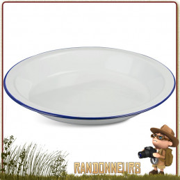 Assiette creuse à soupe de camping tôle émaillée BLANCHE highlander Vaisselle tôle émaillée pour le camping bushcraft