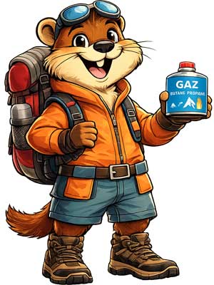 Cartouche de gaz à valve filetée pour réchaud de camping et randonnée