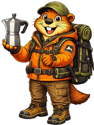 Cafetière et théière de camping pour préparer café et thé chaud en randonnée, trek, bushcraft et bivouac